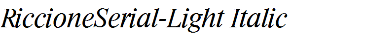 RiccioneSerial-Light Italic
