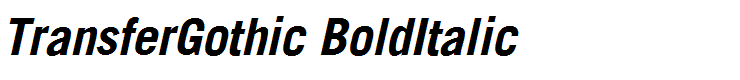 TransferGothic BoldItalic